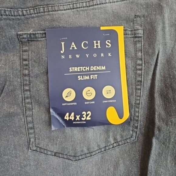 Jachs New York Jeans Men's 44x32 Gray Mid Rise Soft Stretch Slim Straight NWT - Picture 13 of 16